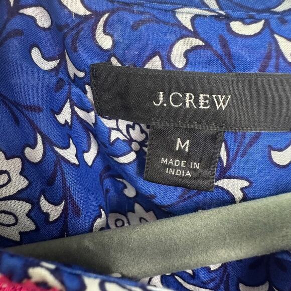 J.CREW BEAUTIFUL embroidered 100% cotton voile top in block print Size M coastal - Picture 12 of 16